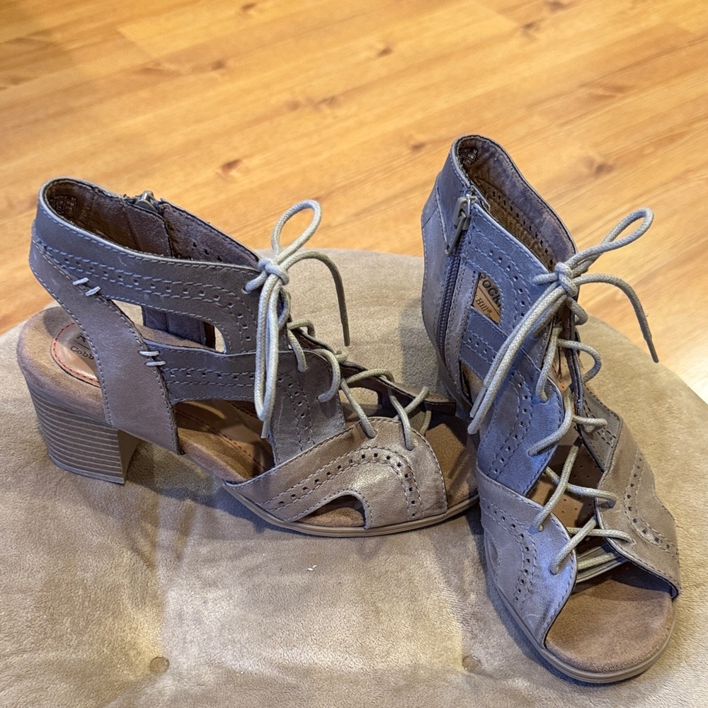 Rockport Gray Lace-Up Heeled Sandals